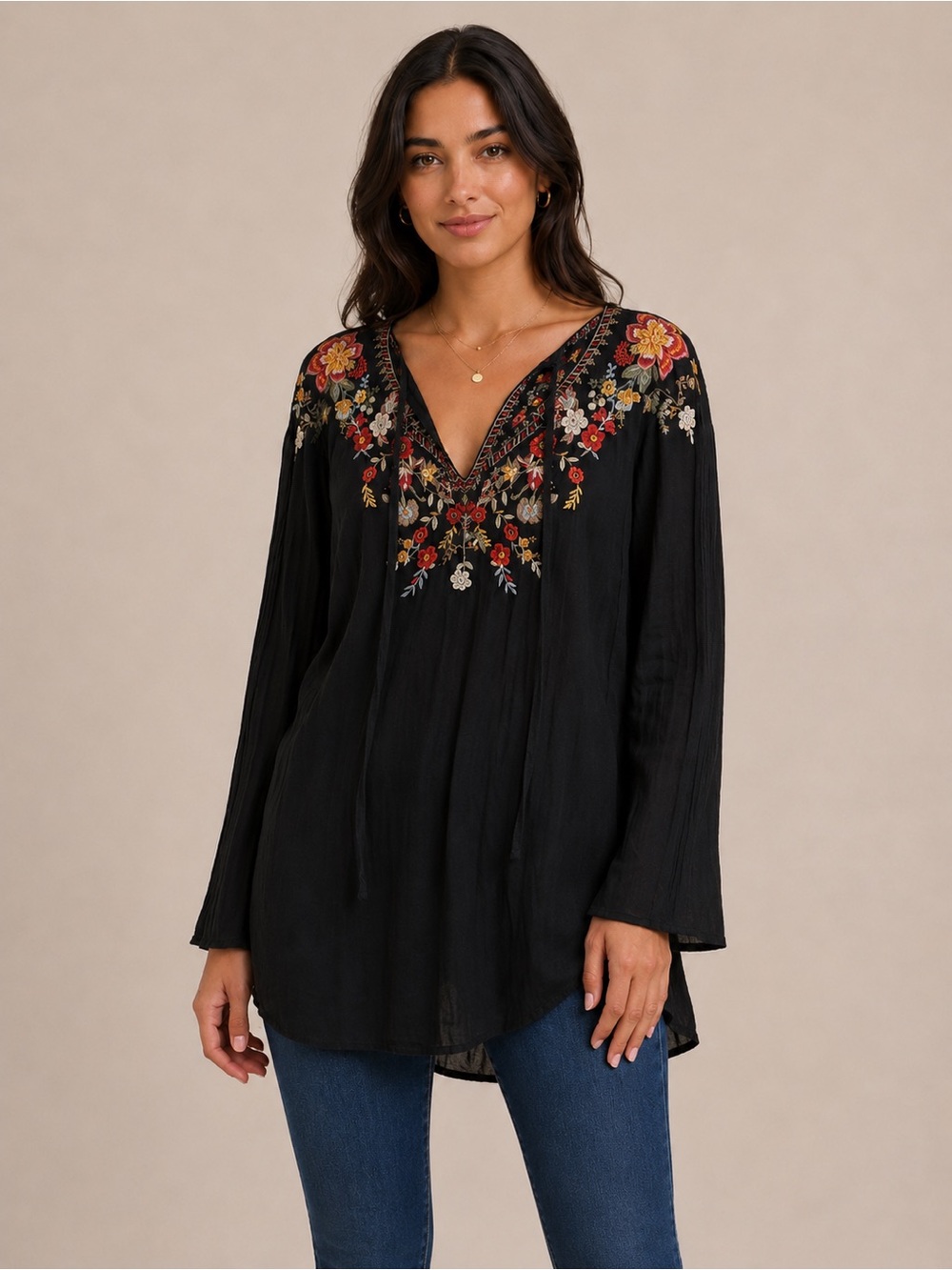 Johnny Was Autum Bloom Tunic